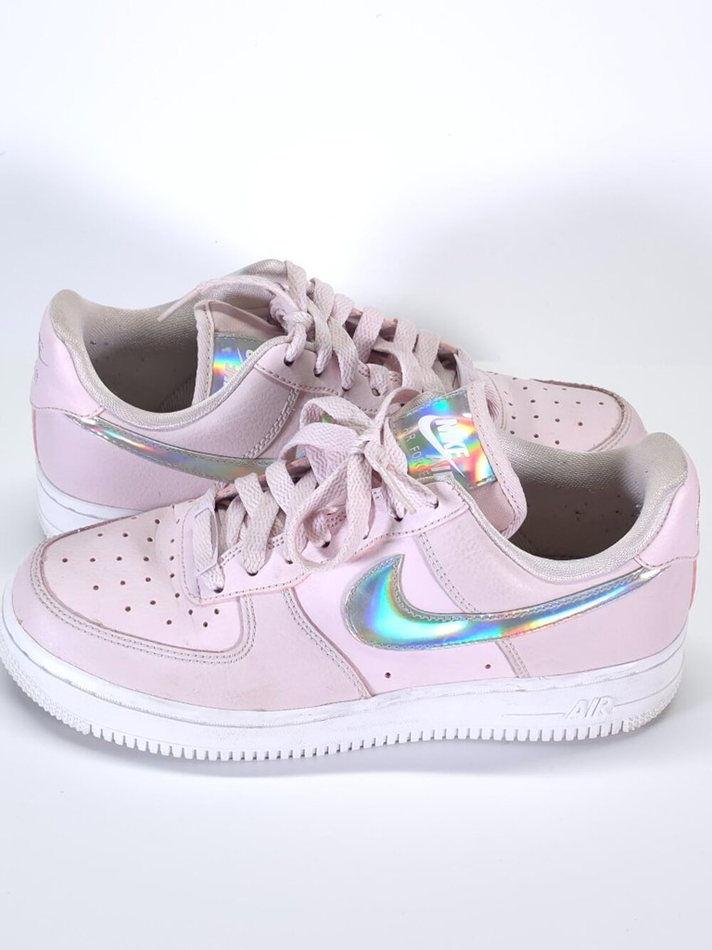 Nike Air Force 1 Pink Iridescent Swoosh Sneakers Women's US 6